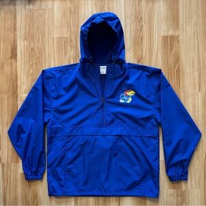 University of Kansas Jayhawks Half Zip Pullover Windbreaker Jacket- Men’s Large